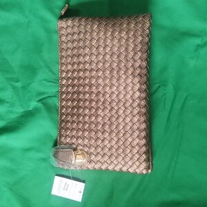 New Bronze Weave Clutch/Crossbody